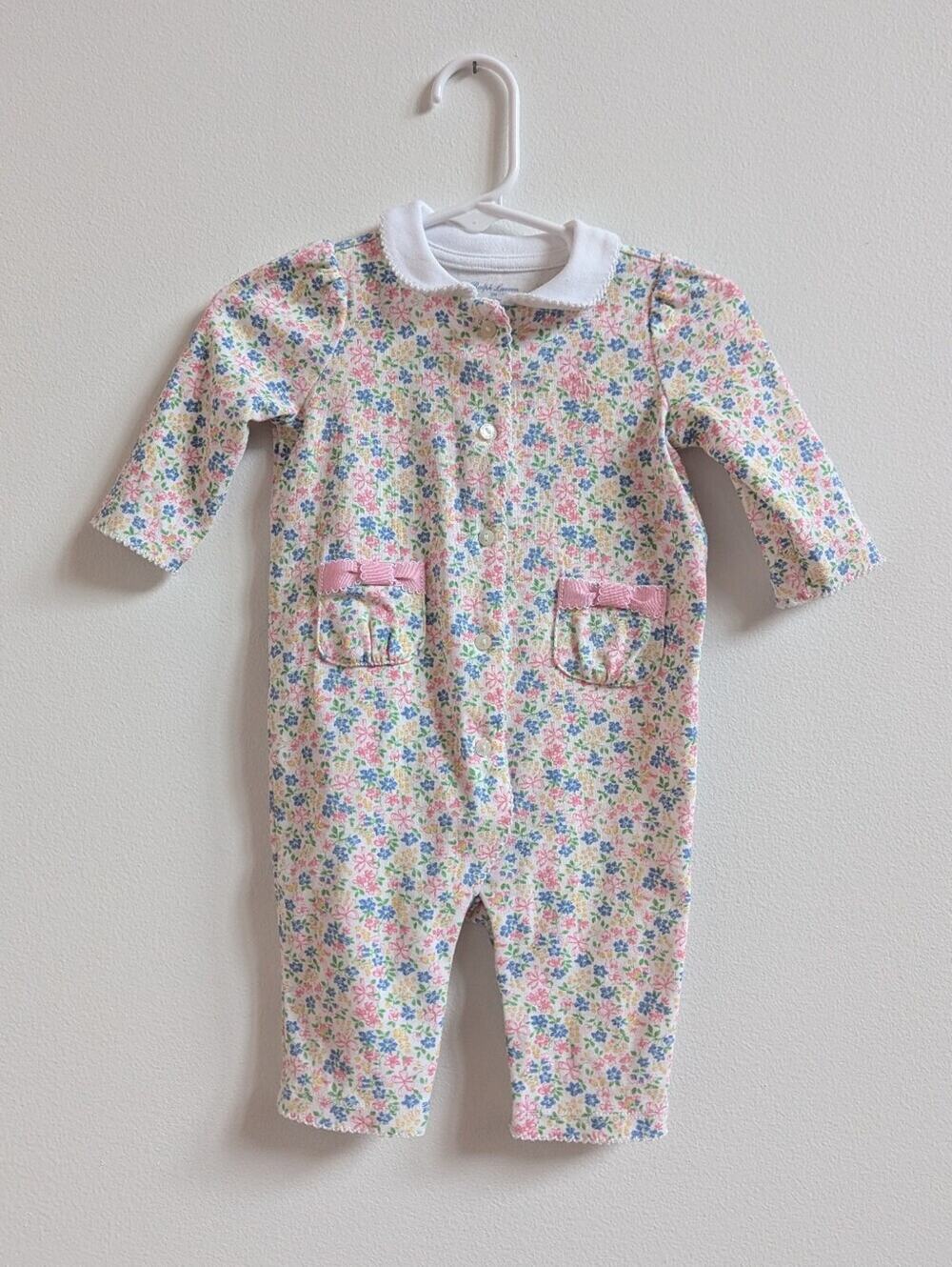Ralph Lauren Jumpsuit 3m Baby Girls Floral Dainty Preppy